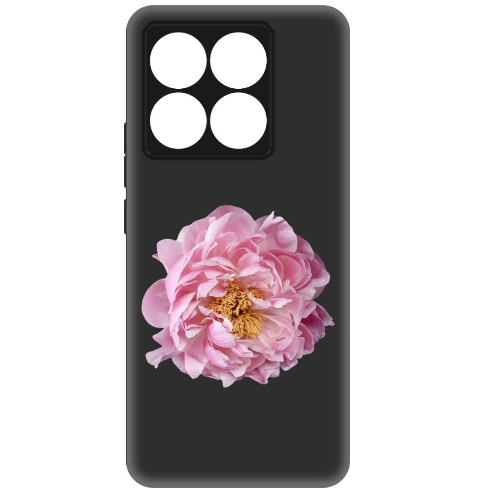

Чехол-накладка Krutoff Soft Case Розовый пион для Xiaomi 14T черный