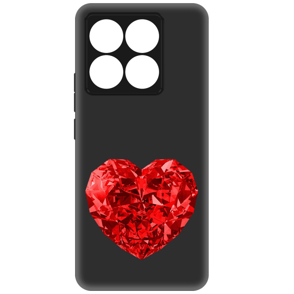 

Чехол-накладка Krutoff Soft Case Рубиновое сердце для Xiaomi 14T черный