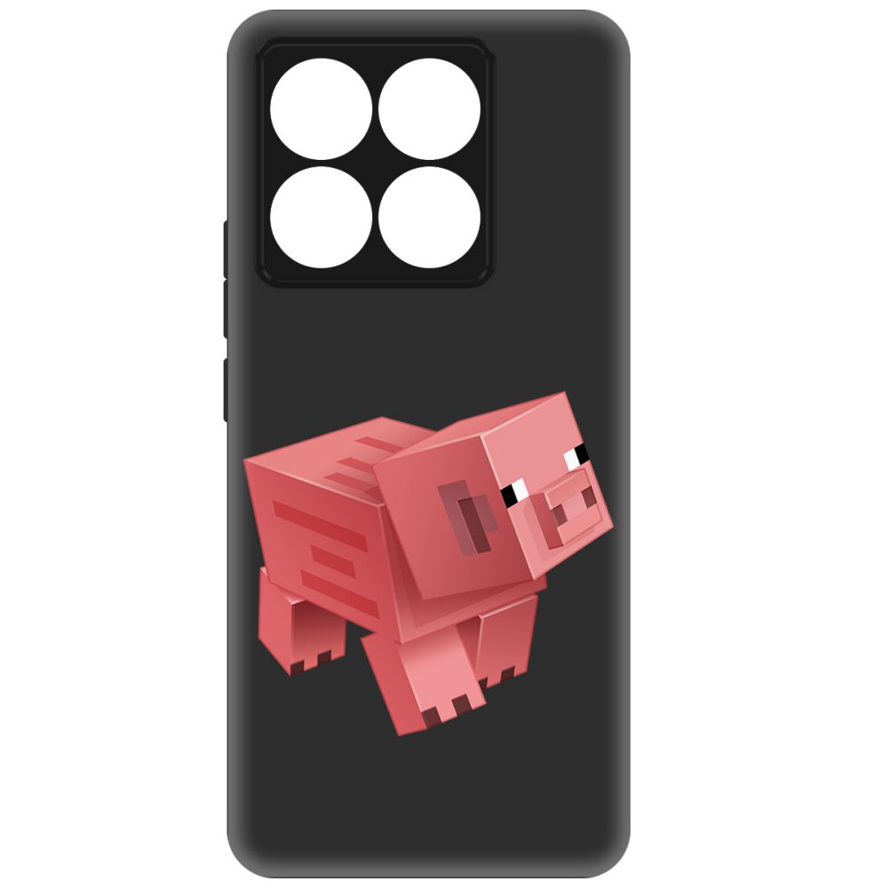 

Чехол-накладка Krutoff Soft Case Minecraft-Свинка для Xiaomi 14T черный