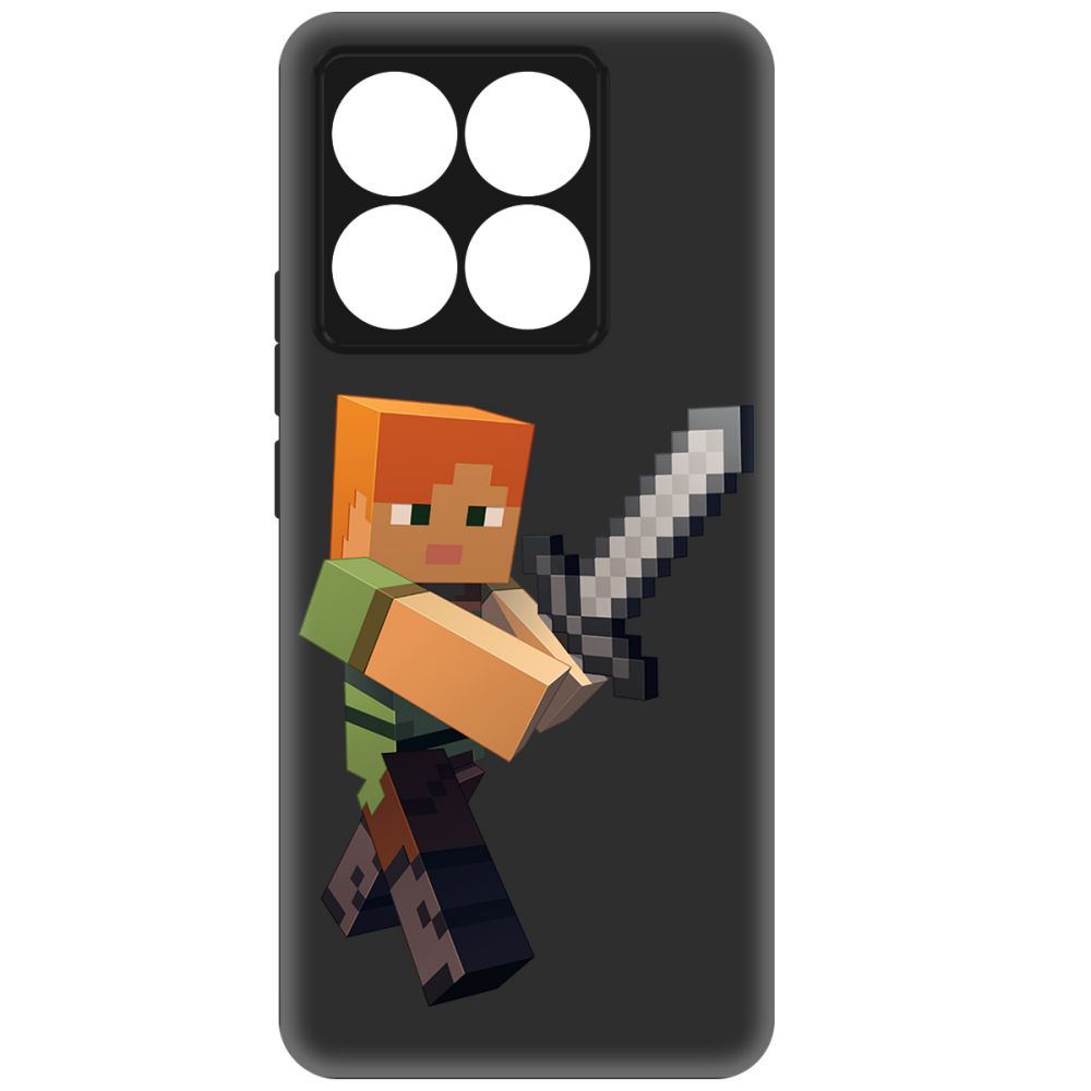 

Чехол-накладка Krutoff Soft Case Minecraft-Алекс для Xiaomi 14T черный