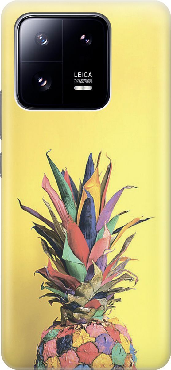 

Силиконовый чехол на Xiaomi 13 Pro Про с принтом "Ананас на желтом", Желтый;синий, 158960