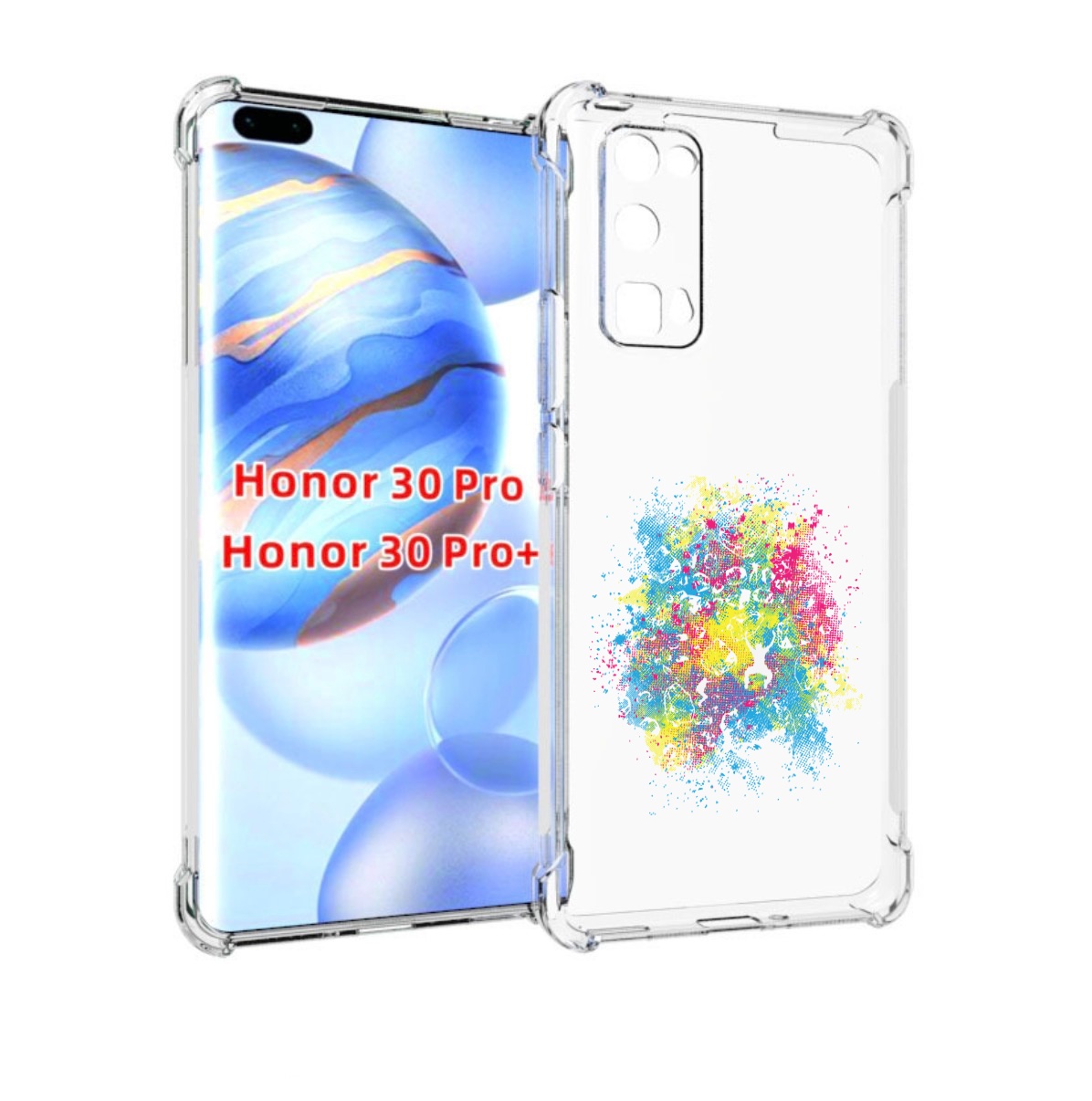 

Чехол бампер MyPads акварель абстракция для Honor 30 Pro, Прозрачный, Tocco