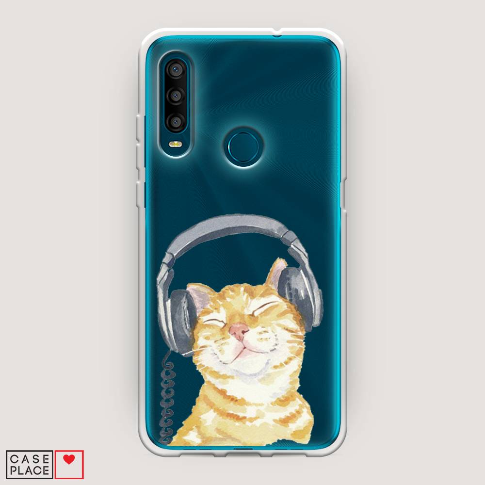 

Силиконовый чехол "Кот меломан" на Alcatel 1SE (2020), Кот меломан