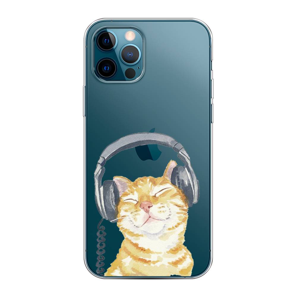 

Силиконовый чехол "Кот меломан" на Apple iPhone 12 Pro, Кот меломан