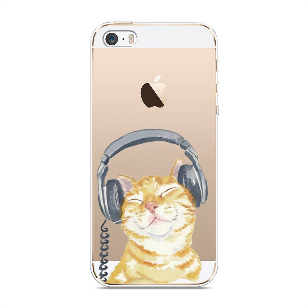 

Силиконовый чехол "Кот меломан" на Apple iPhone 5, Кот меломан