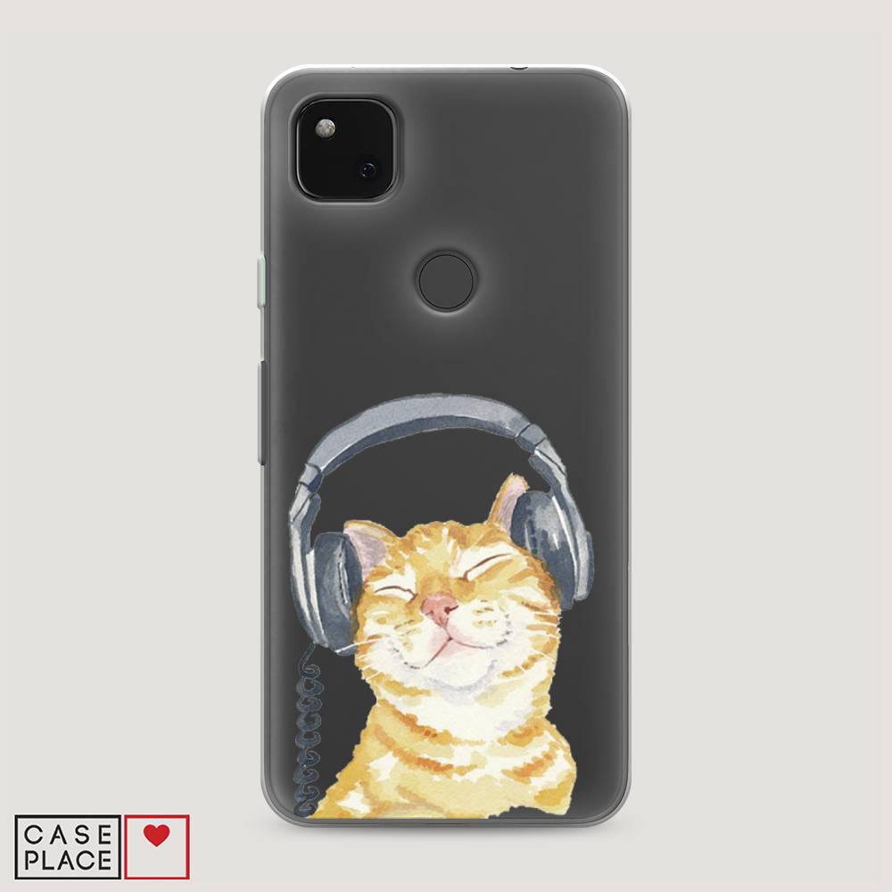 

Силиконовый чехол "Кот меломан" на Google Pixel 4A, Кот меломан