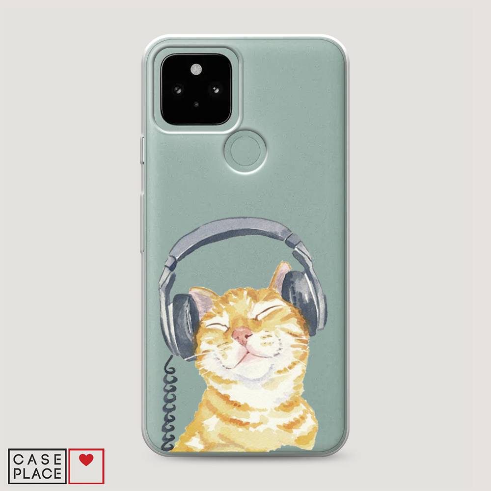 

Силиконовый чехол "Кот меломан" на Google Pixel 5, Кот меломан