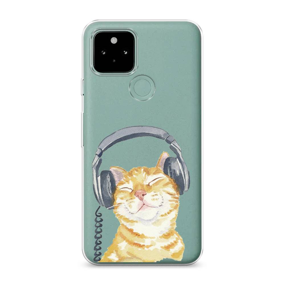 

Силиконовый чехол "Кот меломан" на Google Pixel 5A, Кот меломан