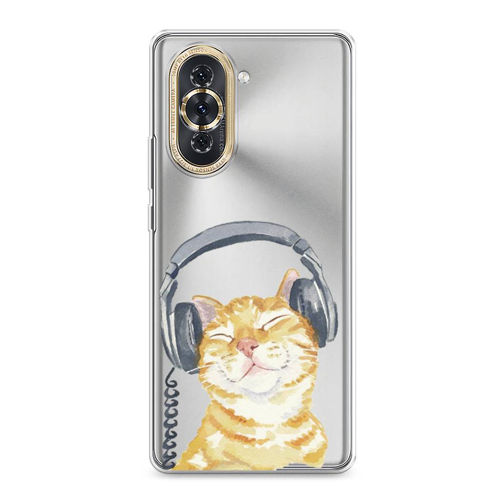 

Силиконовый чехол "Кот меломан" на Huawei Nova 10, Кот меломан