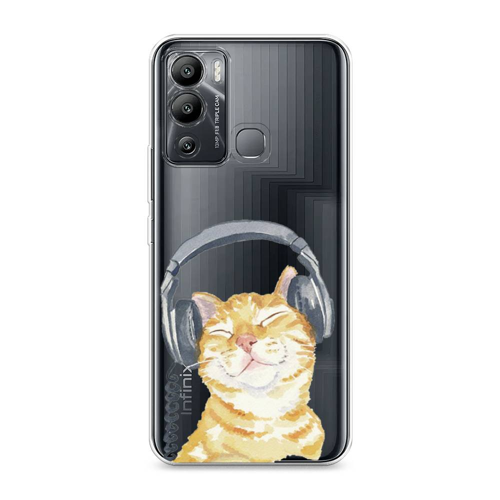 

Силиконовый чехол "Кот меломан" на Infinix Hot 12i, Кот меломан