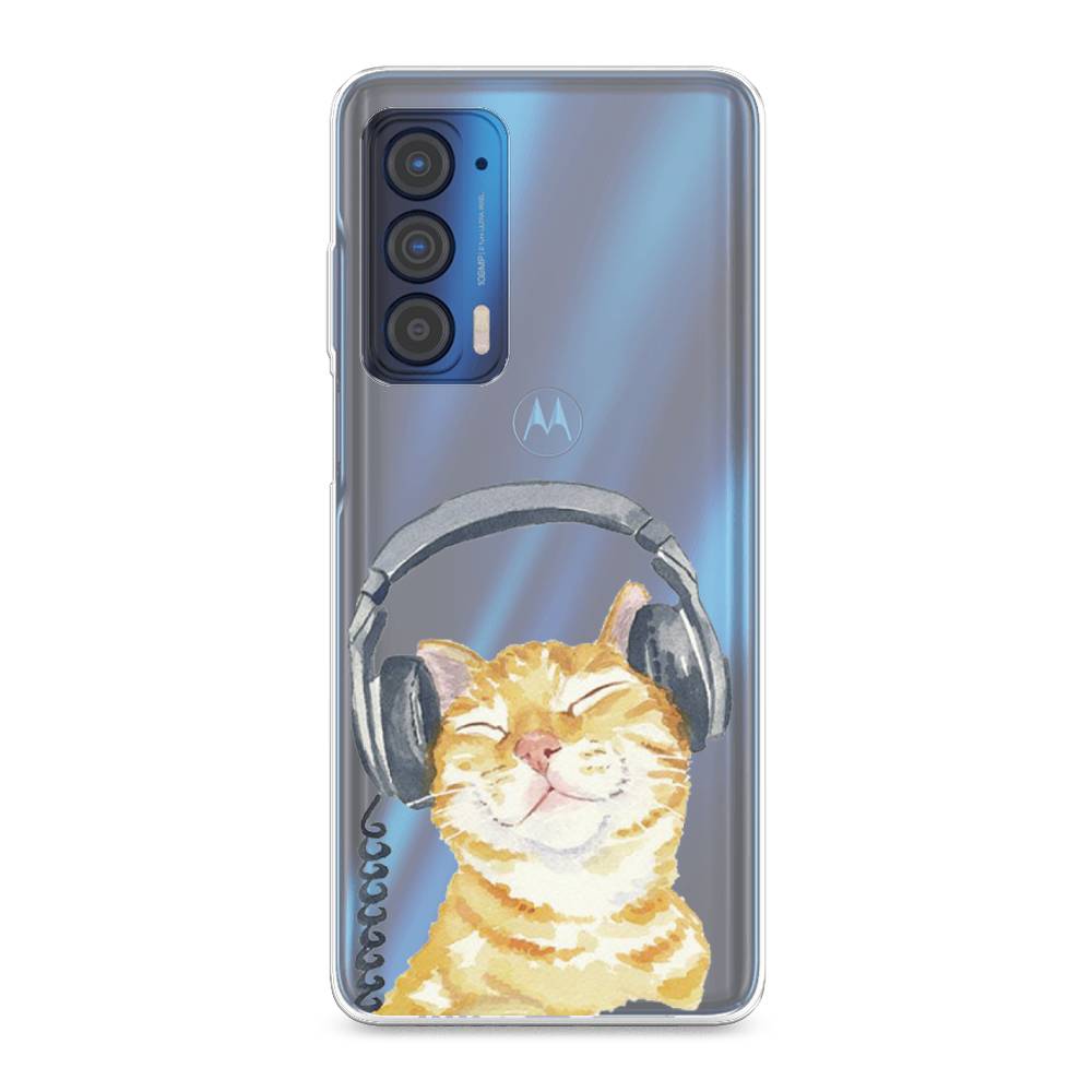 

Силиконовый чехол "Кот меломан" на Motorola Edge (2021), Кот меломан