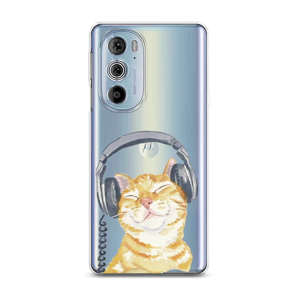 

Силиконовый чехол "Кот меломан" на Motorola Edge 30 Pro, Кот меломан