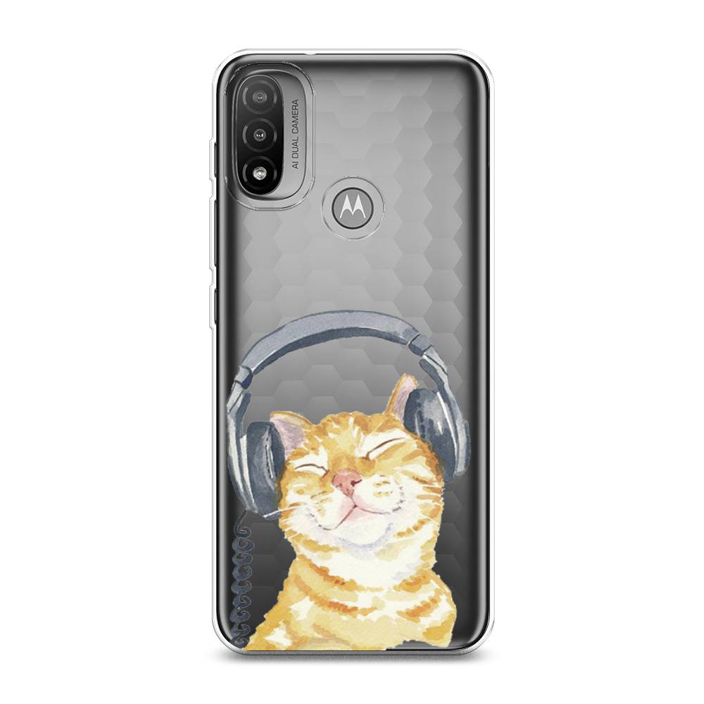 

Силиконовый чехол "Кот меломан" на Motorola Moto E20, Кот меломан