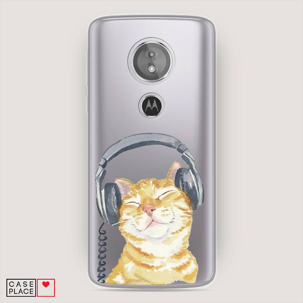 

Силиконовый чехол "Кот меломан" на Motorola Moto E5, Кот меломан