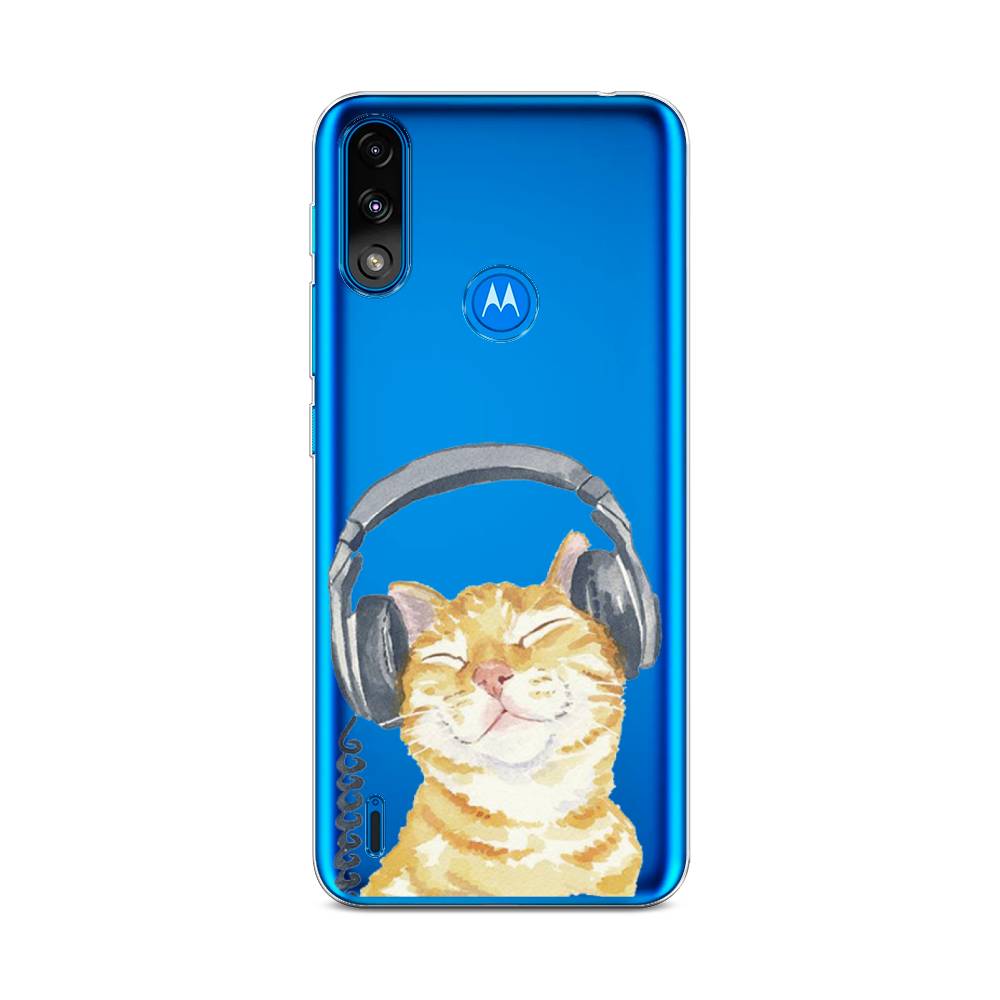 

Силиконовый чехол "Кот меломан" на Motorola Moto E7 Power, Кот меломан