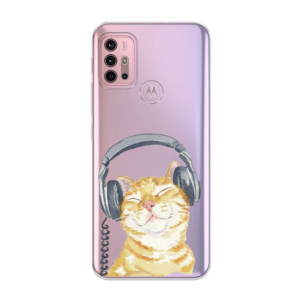 

Силиконовый чехол "Кот меломан" на Motorola Moto G30, Кот меломан