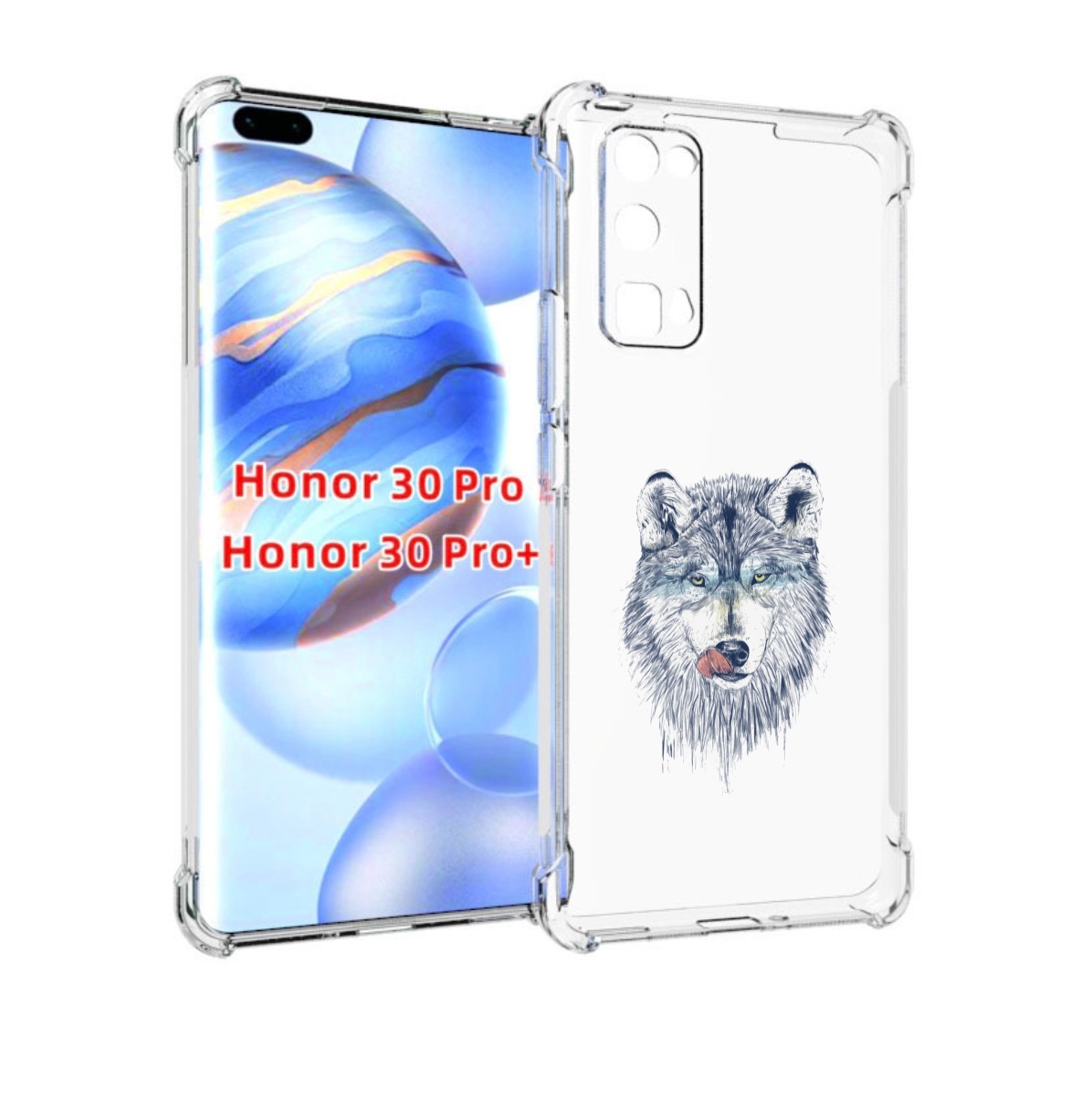 

Чехол бампер MyPads голодгый волк для Honor 30 Pro, Прозрачный, Tocco