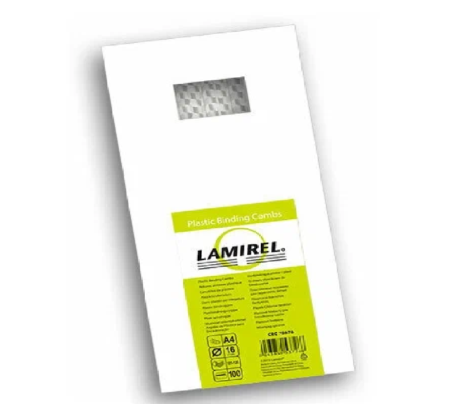 Пружины для переплета пластиковые Lamirel 16 мм. Цвет: белый 100 шт в упаковке.