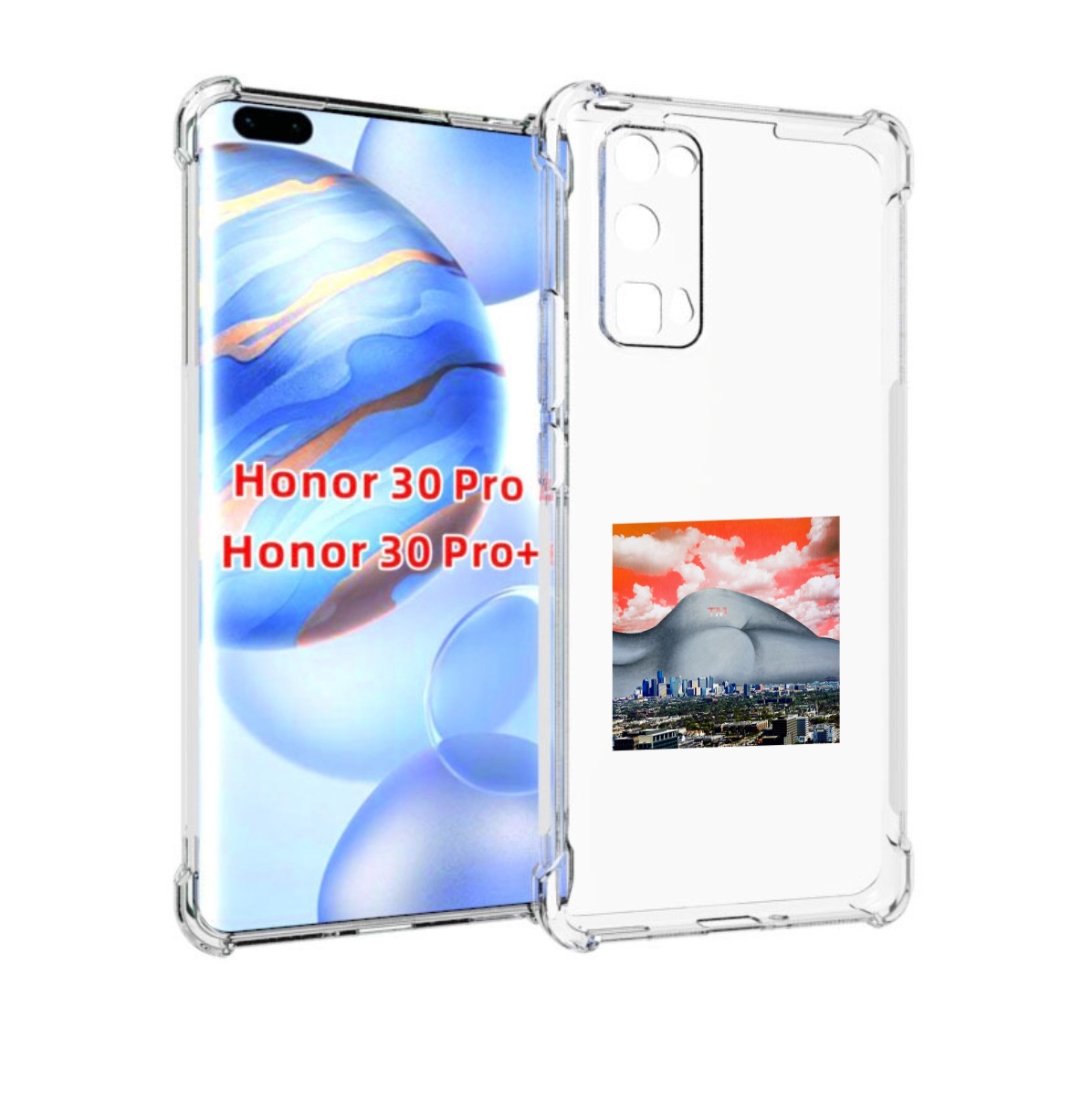 

Чехол бампер MyPads город с девушкой на фоне для Honor 30, Прозрачный, Tocco