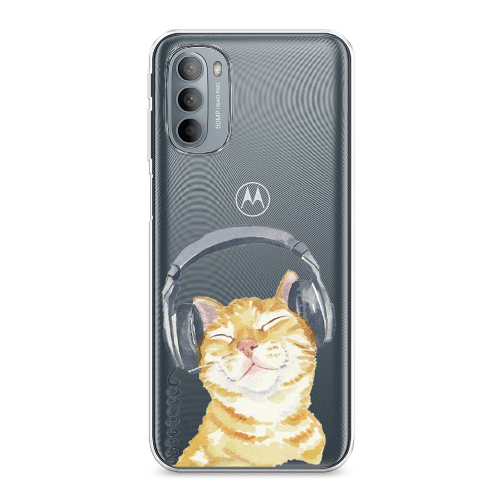 

Силиконовый чехол "Кот меломан" на Motorola Moto G31, Кот меломан
