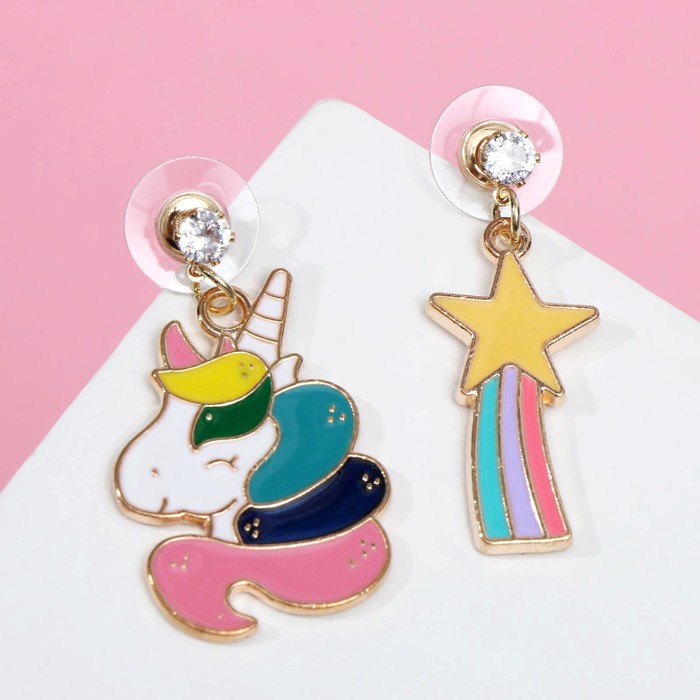 

Серьги из металла Queen Fair Единорог, стразы, Единорог