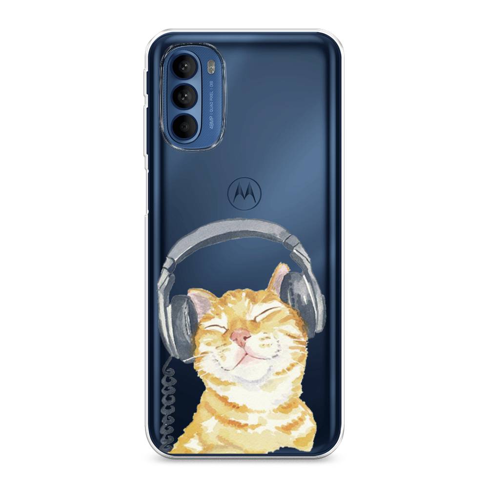 

Силиконовый чехол "Кот меломан" на Motorola Moto G41, Кот меломан