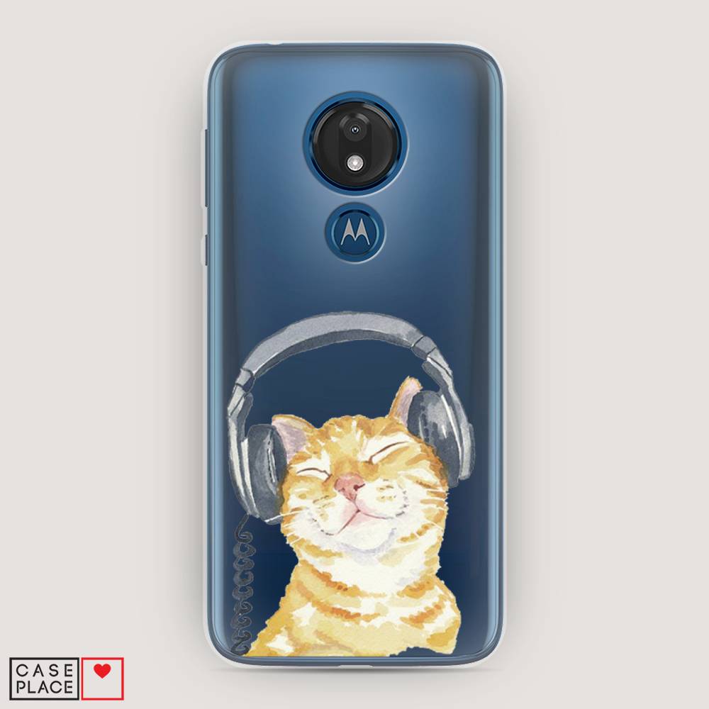 

Силиконовый чехол "Кот меломан" на Motorola Moto G7, Кот меломан