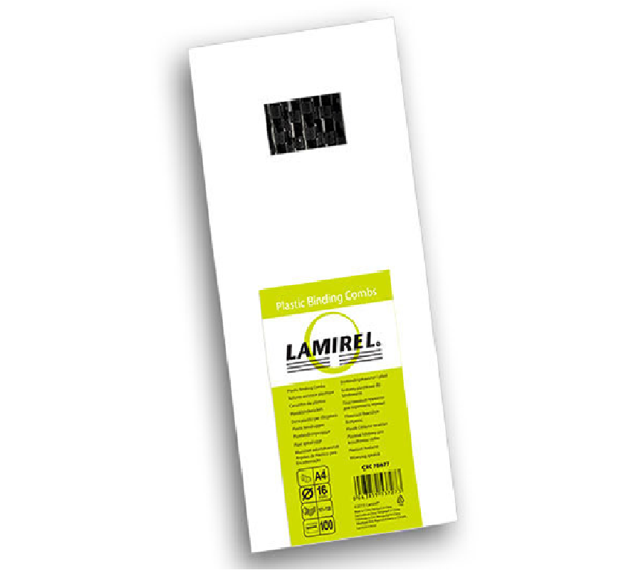 Пружины для переплета пластиковые Lamirel 16 мм. Цвет: черный 100 шт в упаковке.