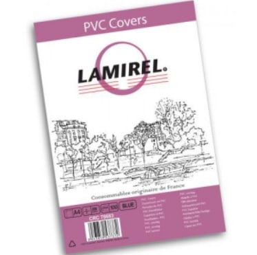 Обложки Lamirel Transparent A4 PVC синие 200мкм 100шт