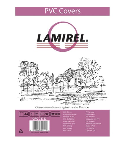 Обложки Lamirel Transparent A4 PVC дымчатые 200мкм 100шт