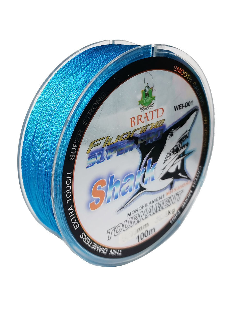 Плетёный шнур  Shark Fluorocarbon 100% d-0.12mm