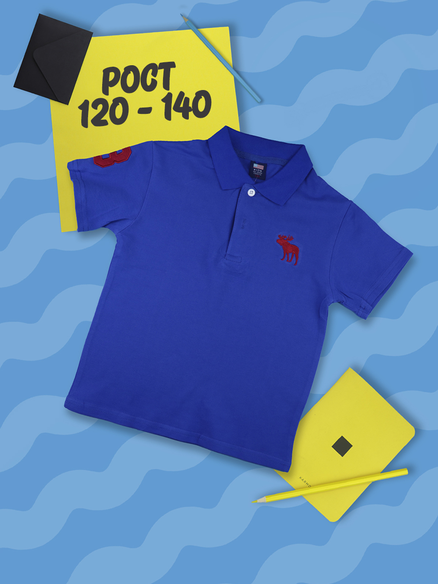 Поло детское 4Love4You CCB-PO-BLU-6, синий, размер 134 футболка поло с воротником стойкой в графитовом оттенке