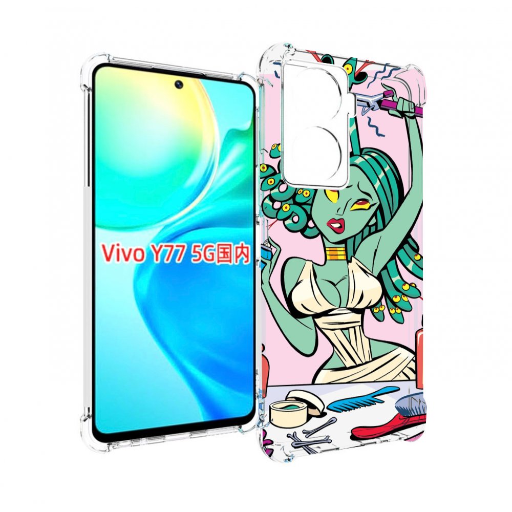 

Чехол MyPads медуза расчесывается женский для Vivo Y77 5G, Прозрачный, Tocco