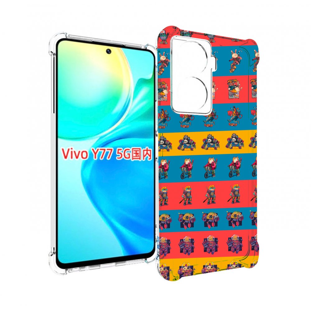 

Чехол MyPads много стикеров для Vivo Y77 5G, Прозрачный, Tocco