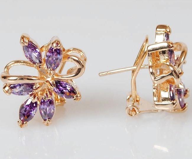 

Серьги из ювелирного сплава Lotus Jewelry 66E-08am, аметист, 66E-08am