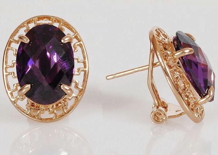 

Серьги из ювелирного сплава Lotus Jewelry 897E-07am, аметист, 897E-07am