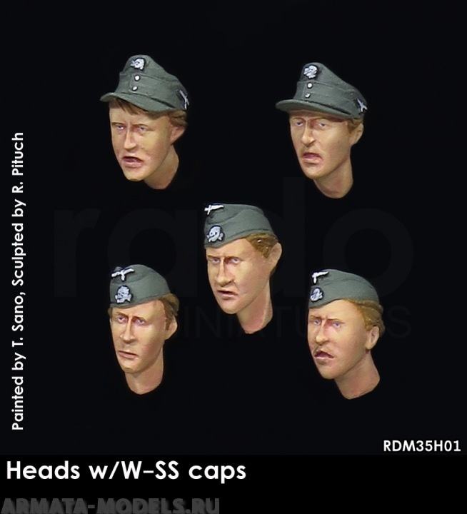 

RDM35H01 Немецкие головы в фуражках Heads w/W-SS caps 5 pcs