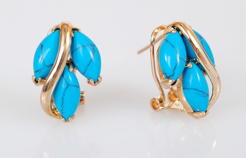 

Серьги из ювелирного сплава Lotus Jewelry 242E-20tq, бирюза, 242E-20tq