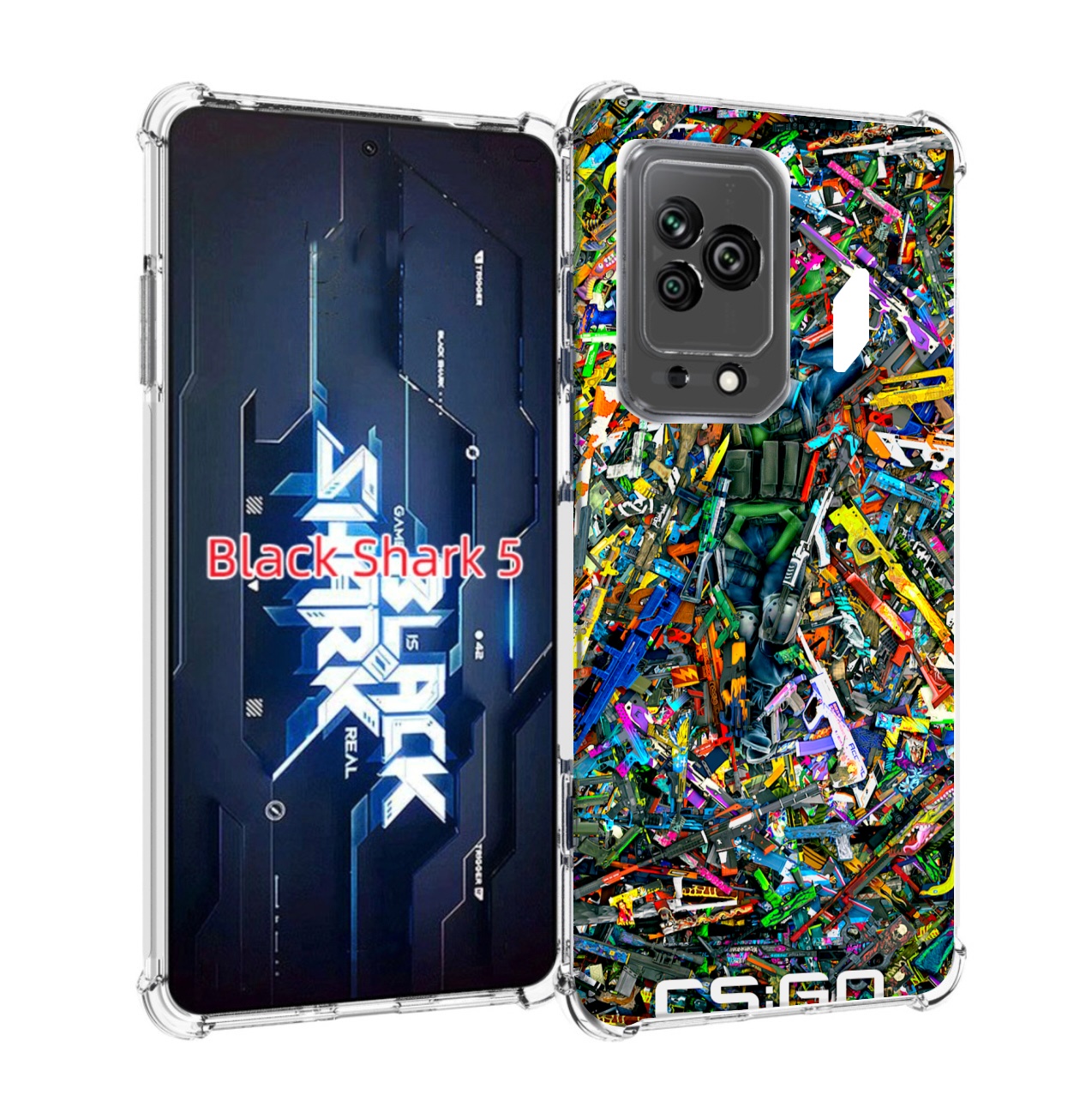 

Чехол MyPads CS GO guns skins мужской для Xiaomi Black Shark 5, Прозрачный, Tocco