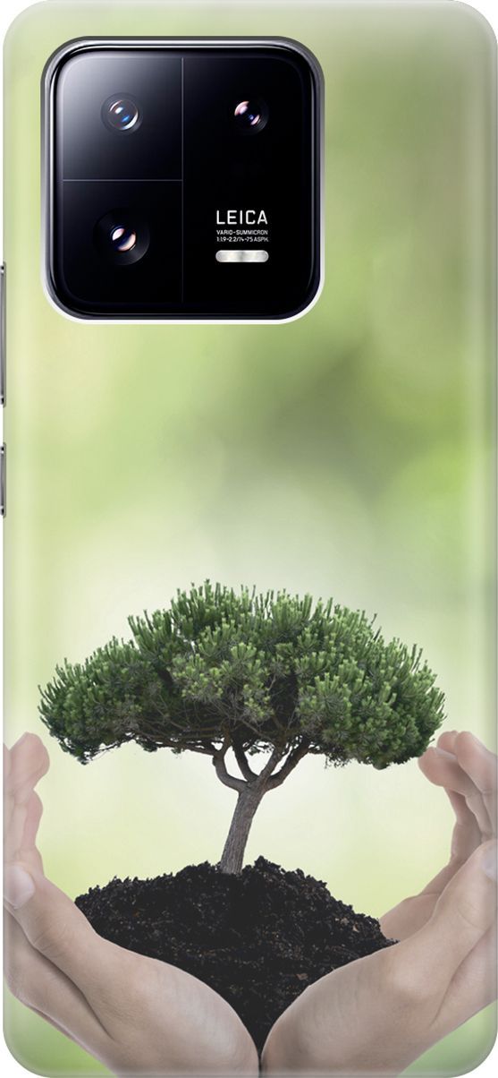 

Силиконовый чехол на Xiaomi 13 Pro Про с принтом "Оберегайте природу", Бежевый;зеленый, 158968