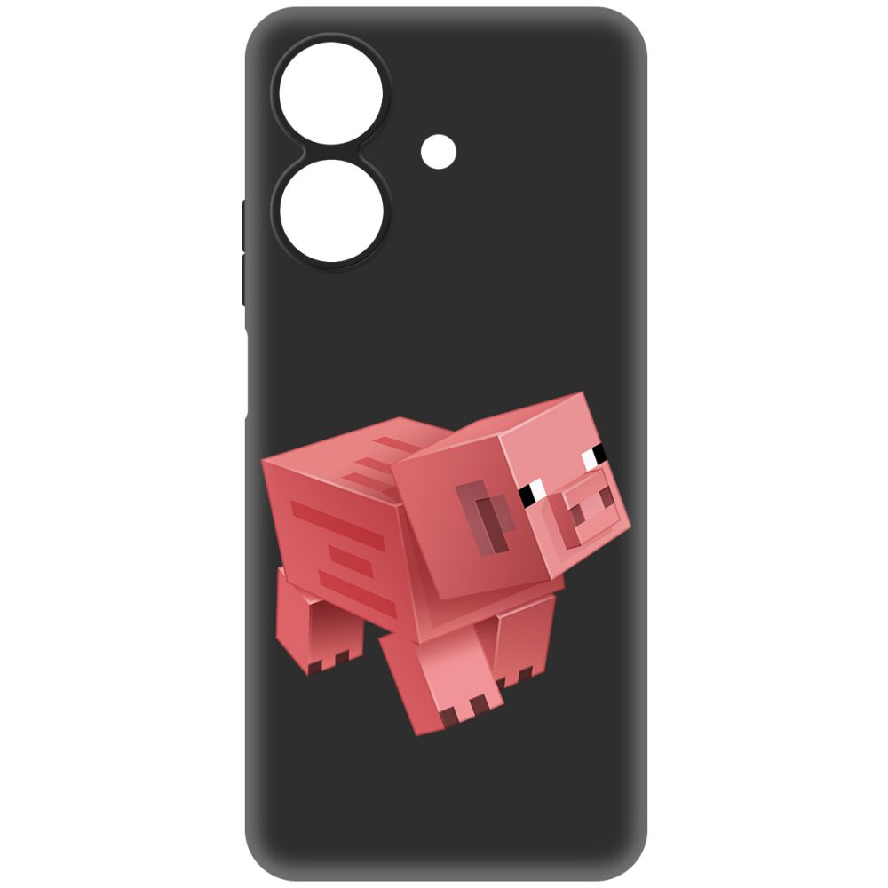 

Чехол-накладка Krutoff Soft Case Minecraft-Свинка для Realme Note 60 черный