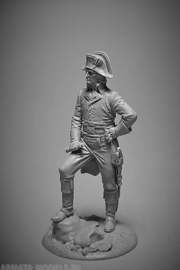 

VD-54018M. Генерал Наполеон Боапарт, 1796-1800 гг . 54 мм. Материал - белый металл.