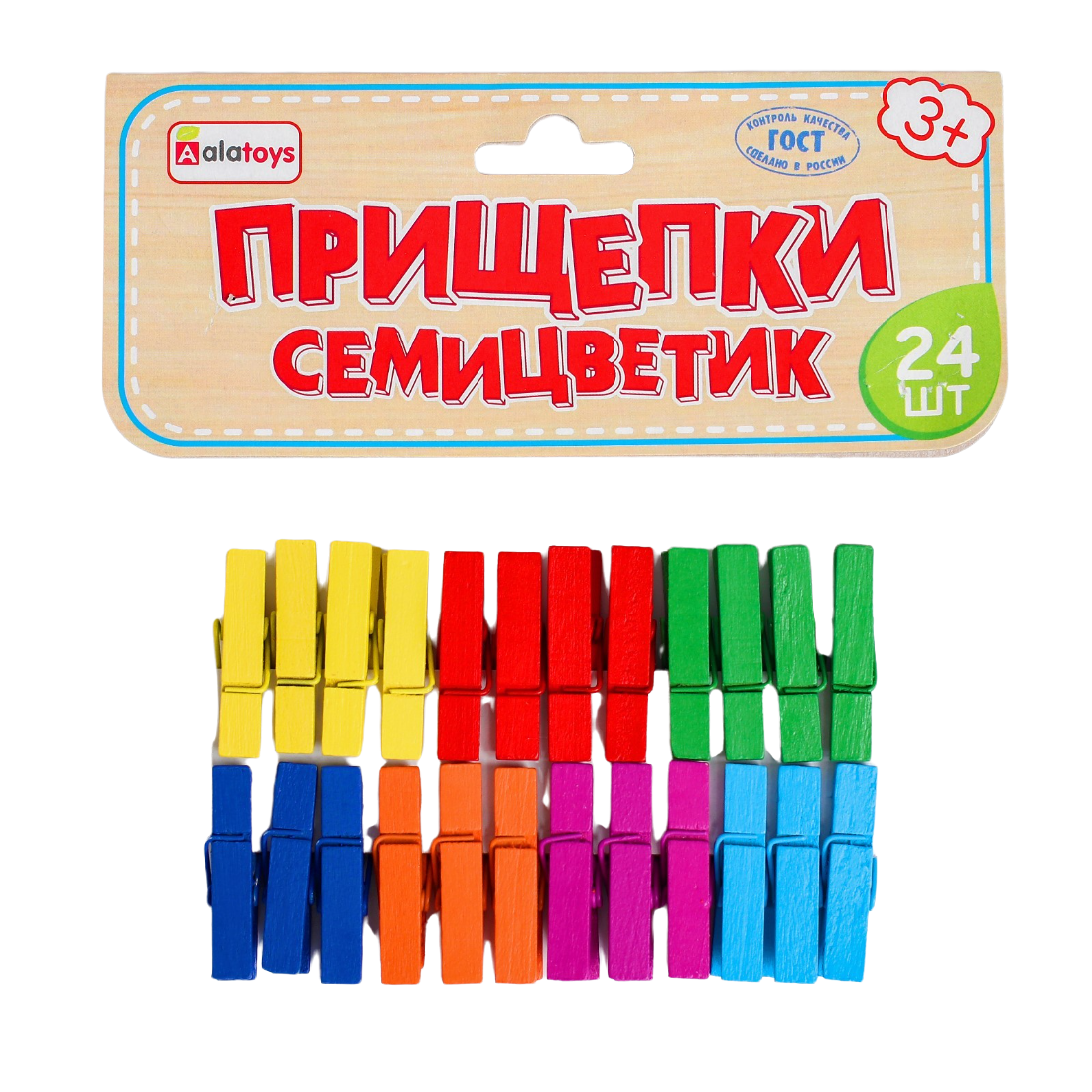 

Прищепки Семицветик 24 шт., 16×13×1 см