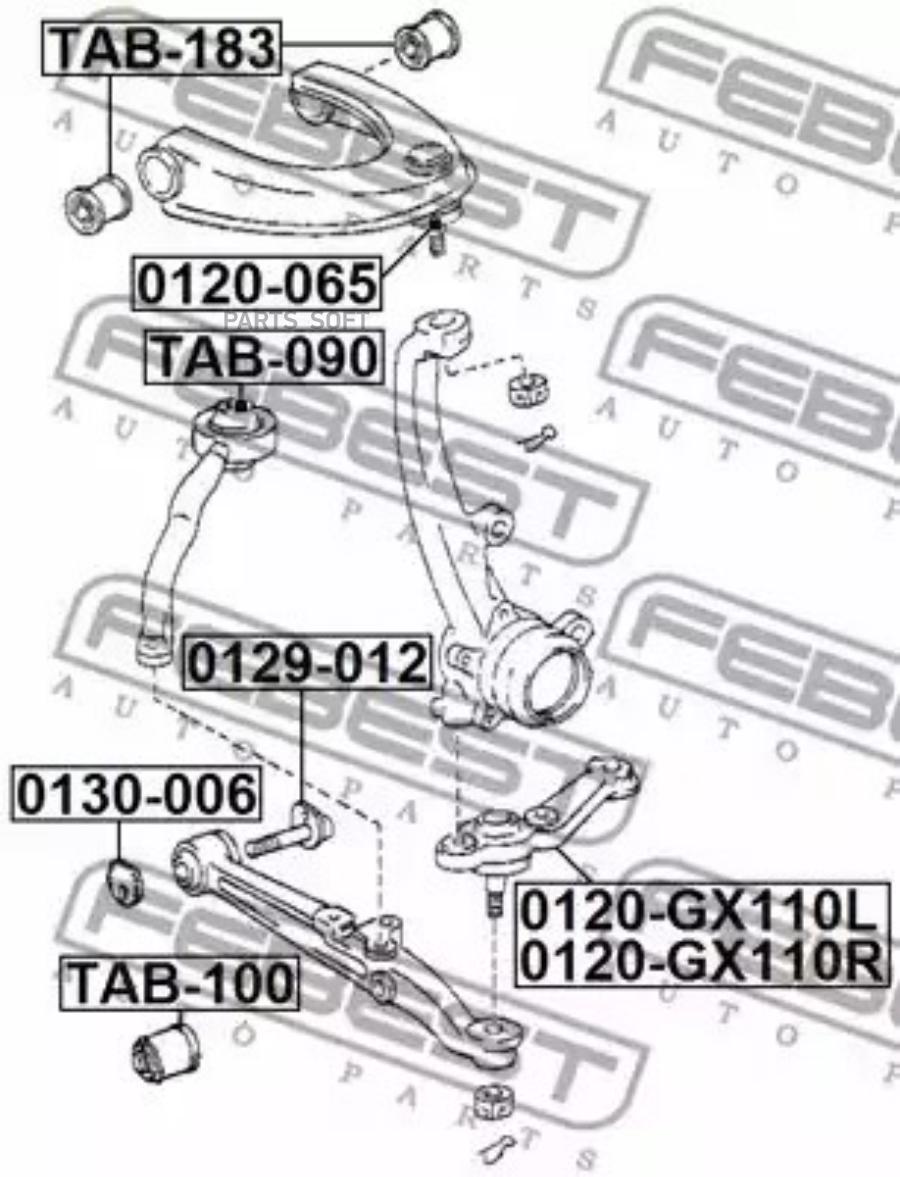 

FEBECT 0129012 0129-012_болт с эксцентриком!\ Lexus IS200/300 GXE10 99-05