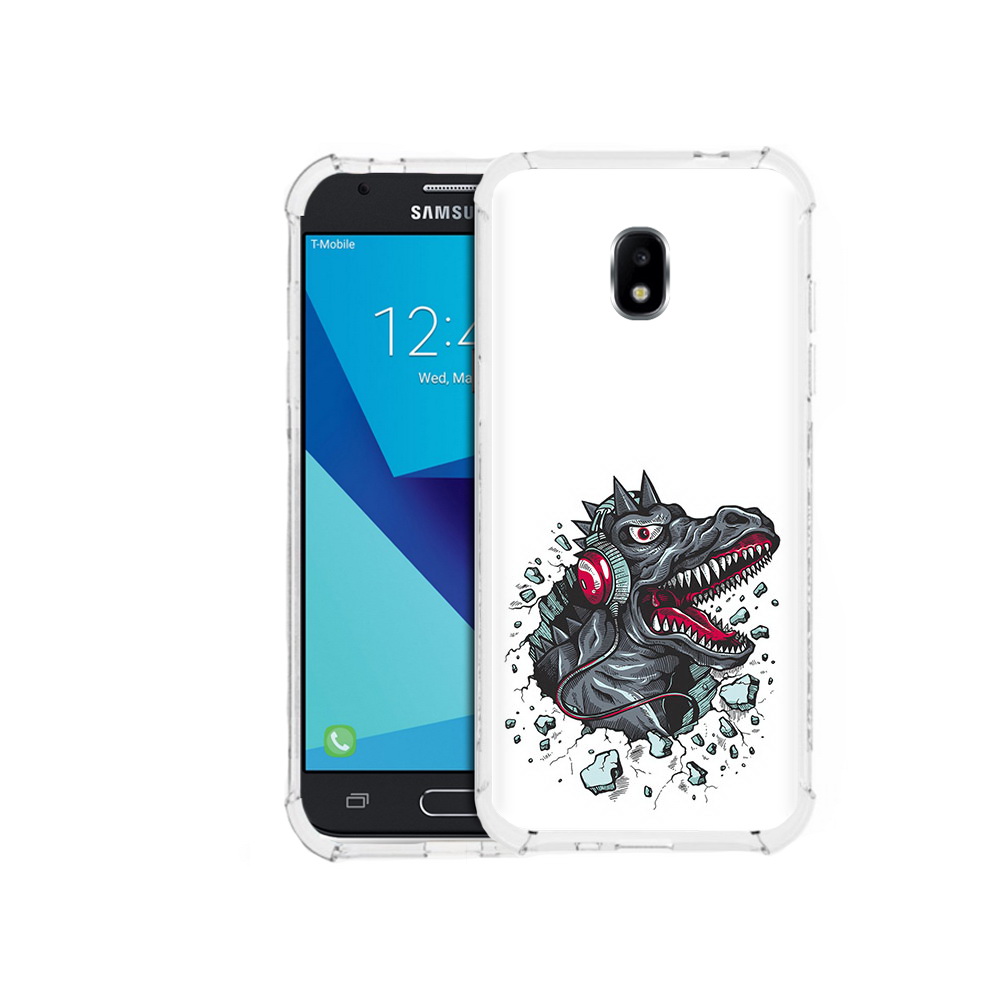 

Чехол MyPads Tocco для Samsung Galaxy J3 (2017) Нарисованный динозавр в наушниках, Прозрачный, Tocco