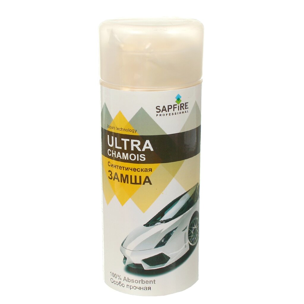 Замша Sapfire Ultra chamois SZH-0800 искусственная желтая 43 x 33 см