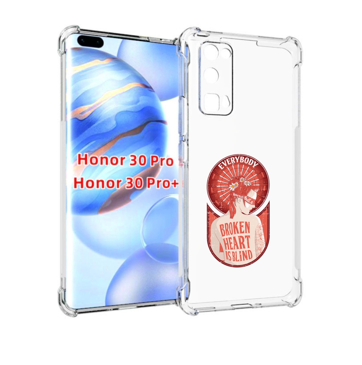 

Чехол бампер MyPads девушка разбитое сердце для Honor 30, Прозрачный, Tocco