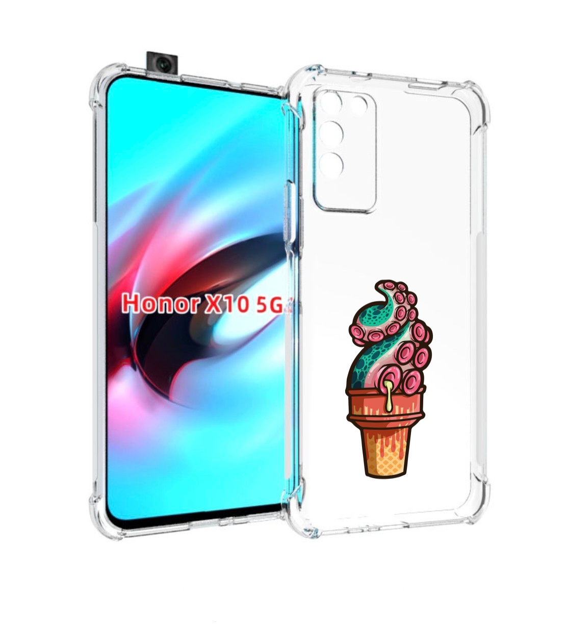 

Чехол MyPads мороженное для Honor X10, Прозрачный, Tocco