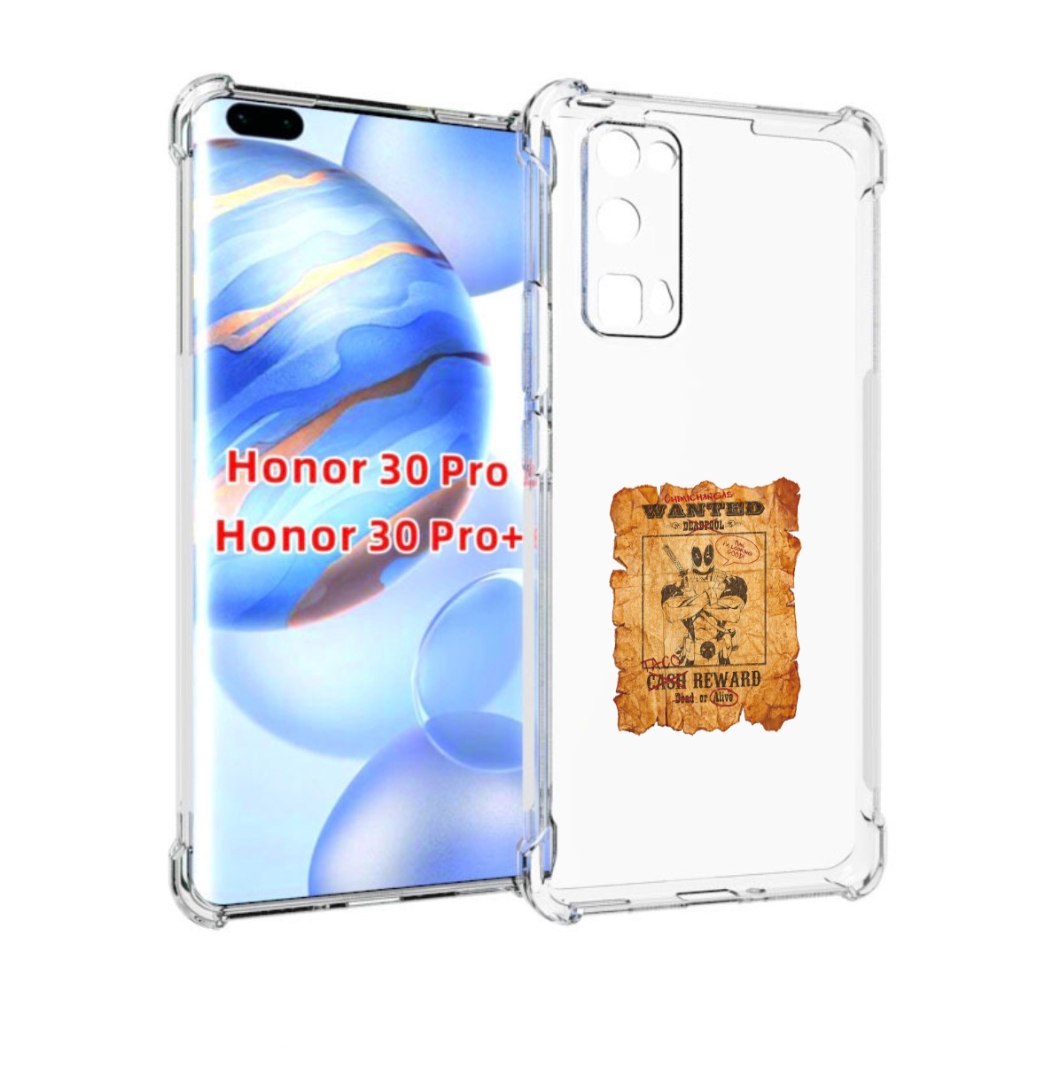 

Чехол бампер MyPads дедпул для Honor 30 Pro, Прозрачный, Tocco