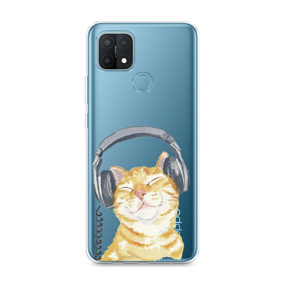 

Силиконовый чехол "Кот меломан" на Oppo A15, Кот меломан